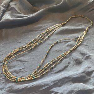 Kingman Turquoise Sterling Silver and Brass necklace